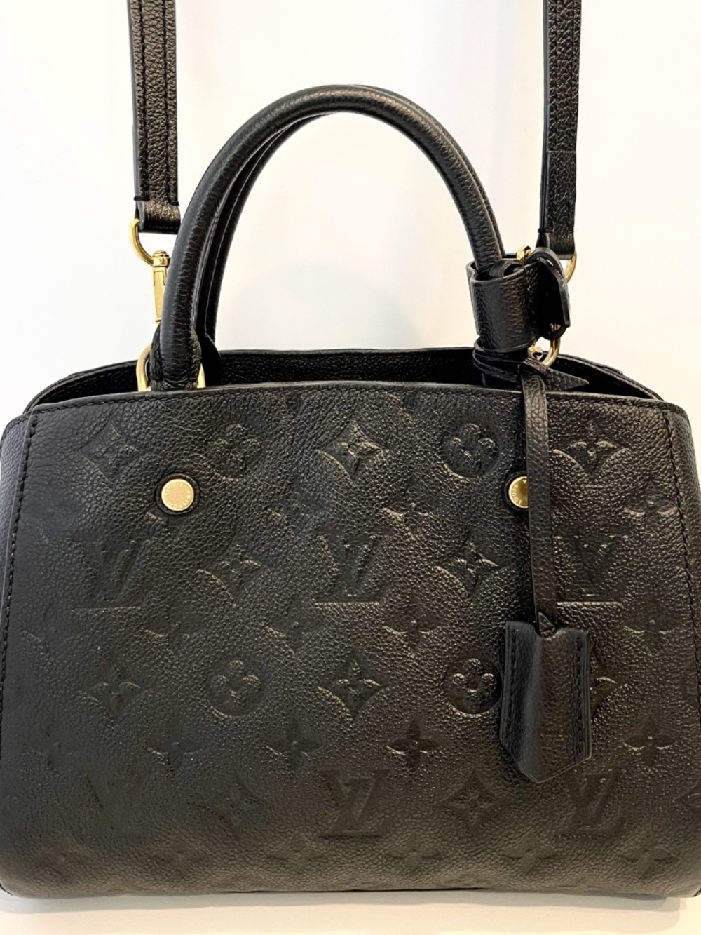 Louis Vuitton Monogram Empreinte BLACK MONTAIGNE BB Convertible Shoulder Bag